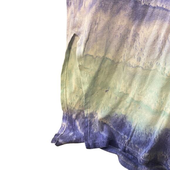 Common Threads Women’s Large Tie-Dye Maxi Purple Aqua 100% Cotton Made in USA - Picture 9 of 10